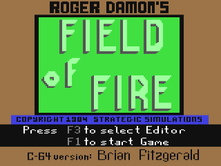 Field Of Fire title screen for Commodore 64
